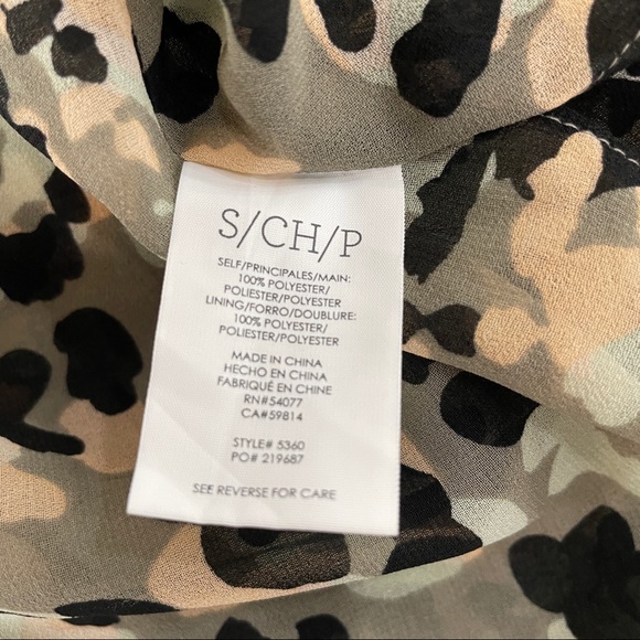 Cabi Chiffon Camo Print Cold Shoulder Top - Picture 9 of 10